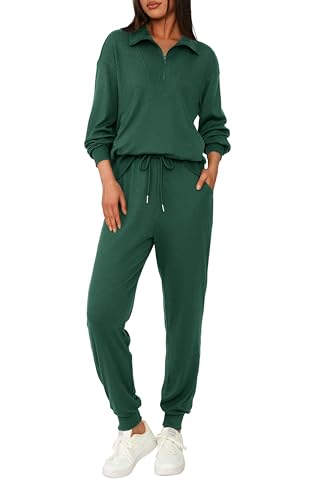 BTFBM Women's 2 Piece Tracksuit Fall Outfits 2025 Long Sleeve Half Zip Sweatshirt Sweatpants Lounge Set Sweatsuits