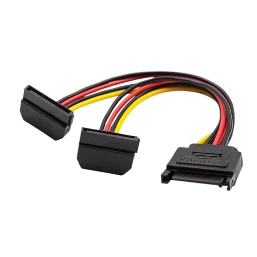 Cable divisor de energía SATA 15 pines macho a 2 hembras 15 cm miniatura 5