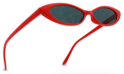 ShadyVEU Slim Small Cateye 90's Hype Fashion Mod Narrow Oval Pointy Clout Thin Sunglasses