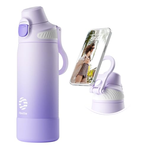 Fjbottle Botella de Agua Acero Inoxidable - Apertura en 1 clic/asa imantada porta-móvil Termo - Botella Termica 1L/700/600ml Sin BPA/Sin Fugas
