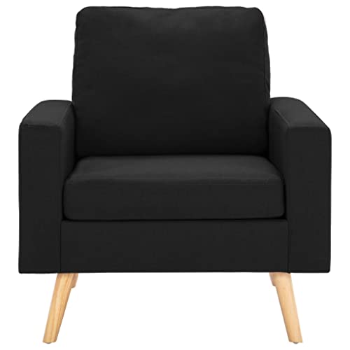 KLYEON 2-TLG. Sofagarnitur Stoff Schwarz,Elegante Schwarze Couchgarnitur aus Stoff mit Sessel und 2SitzerSofa für entspannte Momente im Wohnzimmer Wohnzimmer, Sofas – Bild 7