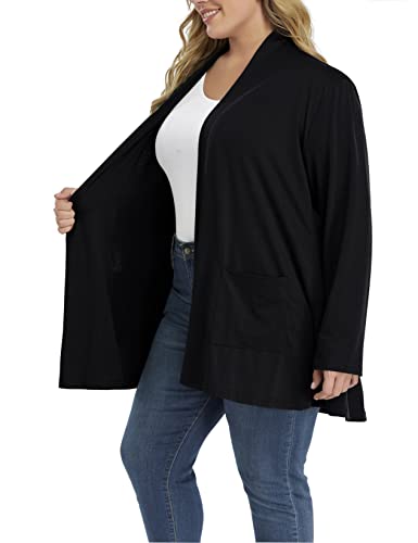 Image of Shiaili Long Plus Size Cardigans for Women Easy to Wear Open Front Clothing