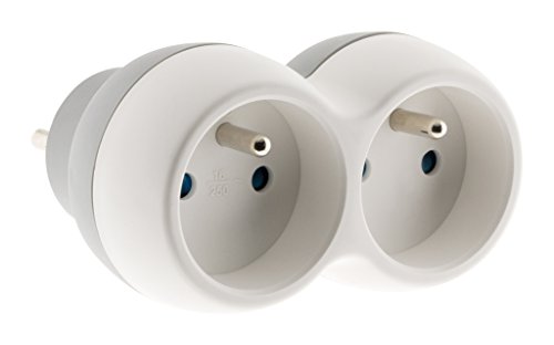 Zenitech-Biplite 16A 2P+T façade gris/blanc