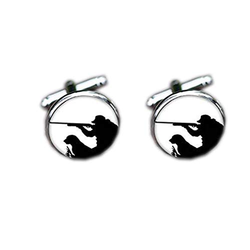 Bloody devil Gemelos de boda, gemelos de caza, cazador de perros, caza de zorros, diseño de pato, redondo, regalo para padre, regalo de amor, Metal