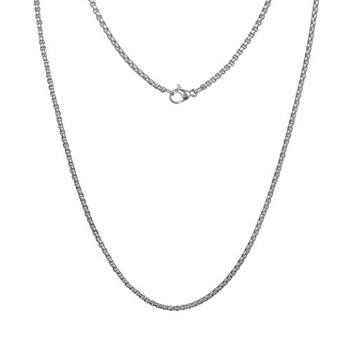 Preisvergleich Produktbild Meilanty Damen Halskette Silber Edelstahl Rolo Ketten 80cm Hummerschere