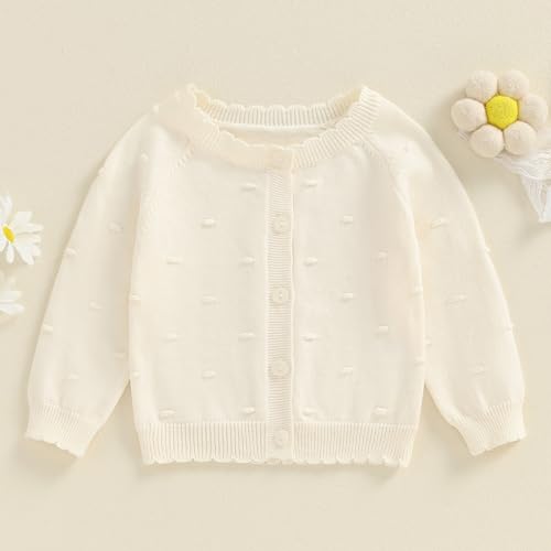 Toddler Baby Girl Thin Knit Sweater Coat Long Sleeve Button Up Cardigan Cable-Knit Knitwear Jacket Fall Winter Clothes2