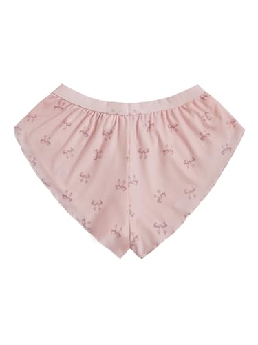 Image of MakeMeChic Women's Pajama Bottoms Floral Print Tie Front Micro Short Side Slit Summer Lounge Shorts