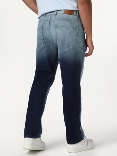 Image of Urbano Fashion Men's Straight Fit Heavy Washed Faded Denim Jeans Stretchable