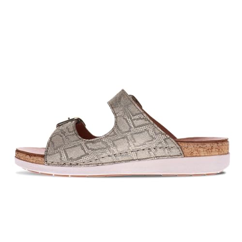 Brighton Women's Orthotic Slip-Ons - Premium Leather - Removable Contoured Footbed - Adjustable Straps with Non-Functional Buckles - Arch Support2