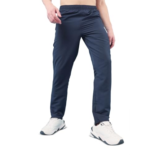 Image of TECHNOSPORT Men's Relaxed Fit Joggers with Zip Pockets, TECHNOLITE Quick Dry Stretchable Lightweight Track Pants for Gym Running and Casual Wear