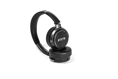 STETS M2 Wireless Headphones, On-Ear Bluetooth Headphones with Built-in Microphone, Soft Comfortable Foam Ear Covers, 30H Playtime, Foldable, for Travel/Home Office/Sports/Cellphone (Black)