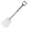 Fiskars Mestvork met 4 tanden, lengte: 120 cm, staal/glasvezelversterkte kunststof, zwart/oranje, Xact, 1003687