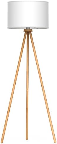 tomons drewniana lampa LED stojąca na statywie w stylu skandynawskim, 148 cm