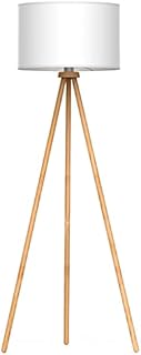tomons drewniana lampa LED stojąca na statywie w stylu skandynawskim, 148 cm