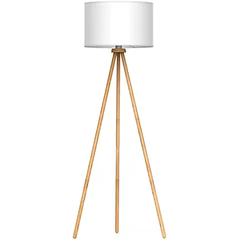 Tomons Lámpara de Pie LED en Madera con Trípode Removible Cover