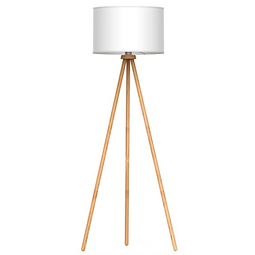 tomons Stehlampe Stativ aus Holz für das Wohnzimmer, Schlafzimmer und andere Zimmer, Skandinavischer Stil, 148 cm Höhe – FL1002