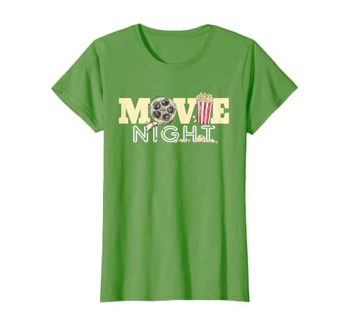 Movie Night T-Shirt Family Movie Night Shirts Popcorn Tees T-Shirt, Women, Grass Green, XX-Large