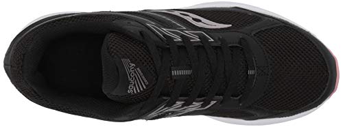 Saucony Womens Cohesion 14 Road Running Shoe, Black/Pink, 9 Wide Us #TOP4