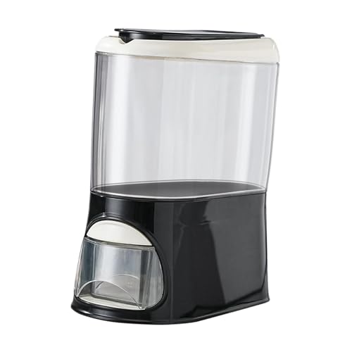 Fenteer Rice Storage Container Grain Bucket Space Saving with Removable Lid Cereal Storage Container for Candy Snacks All Beans Women, Black