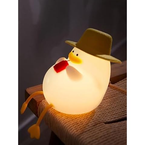 Ritammi Cute Duck Night Light, Cute Duck Lamp for Kids, Cute Duck Silicone Night Light, USB Rechargeable Nursery Lamp, Multicolor Night Light Gift for Kids Room Decor Lamps Lighting Cover