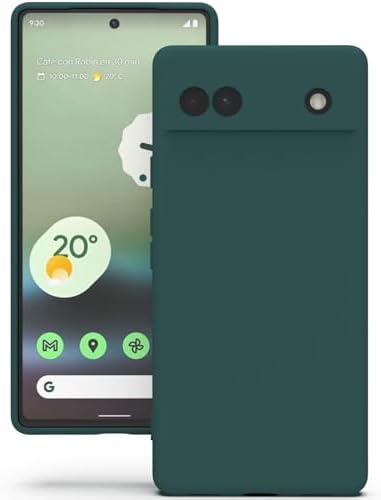 YATWIN Hülle für Google Pixel 6a, Silikon Handyhülle mit Futter, 1mm Kamera und Displayschutz, Dünn & Leicht, Anti Kratzer Case, Grün