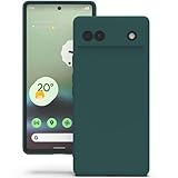 YATWIN Hülle für Google Pixel 6a, Silikon Handyhülle mit Futter, 1mm Kamera und Displayschutz, Dünn & Leicht, Anti Kratzer Case, Grün
