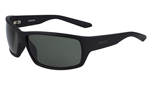 Dragon Alliance Men s Ventura Square Sunglasses, Matte Black G15, 66 mm