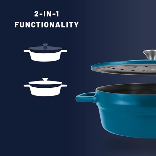 Image of All American 1930 - Dutch Oven - The Saucier Set, Berry Blue - 5.5qt Capacity - Perfect for Sauces, Soups & Simmering - Non Stick & PFAS Free - Made in the USA