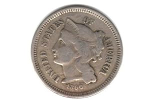 Civil War Era Nickel 1866 U.S. Three Cent Piece Coin: A Rare Find for Collectors