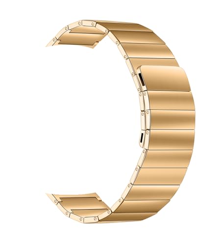 Image of T TECLUSIVE Ultra Luxury Titanium Metal Magnetic Strap Compatible for iWatch Ultra 2 49mm / Series 10 46mm / Series 9 8 7 45mm / Series 6 5 4 SE 44mm | Adjustable Band (Gold)