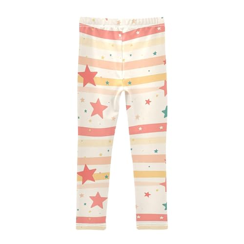 KLL 5 Pointed Stars Red Stripes Toddler Girls Legging Stretch High Waisted Sweatpants Running2