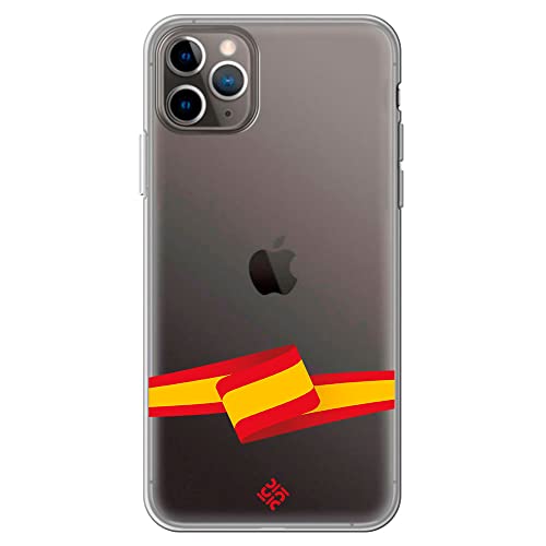 Movilshop Funda Para [ Iphone 11 Pro Max ] Dibujo Auténtico [ Bandera España ] De Silicona Flexible Transparente Carcasa Case Cover Gel Para Smartphone.