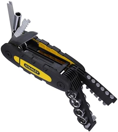 Bild 3 - Stanley 14-in-1 Multifunktionswerkzeug (enthält Steckschlüssel, Bits, Messerklinge, Feile, Säge und Flaschenöffner, kompaktes Klappdesign, leichte Auswahl des benötigten Werkzeugs) STHT0-70695