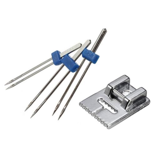 Genérico Accesorios para Máquinas de Coser Doble Aguja de Metal y Plástico, Incluye 4 Piezas en Tamaños 2.0/90, 3.0/90 y 4.0/90 para Costura Práctica Hogar