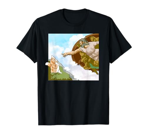 Renaissance Cat Creation of Adam Parody T-Shirt