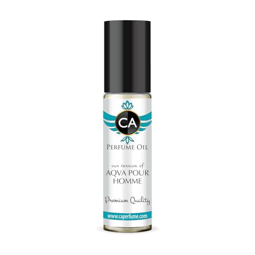 CA Perfume Impression of Aqva Pour Homme for Men Fragrance Oil Aromatic Aquatic Scent Long Lasting Cologne for Men Travel Size TSA Ready Mini Parfum Body Oil Roll-on 0.33 Fl Oz 10ml