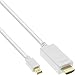 Produktbild InLine 17174K Mini DisplayPort zu HDMI Konverter Kabel mit Audio, 4K/60Hz, weiß, 0,5m