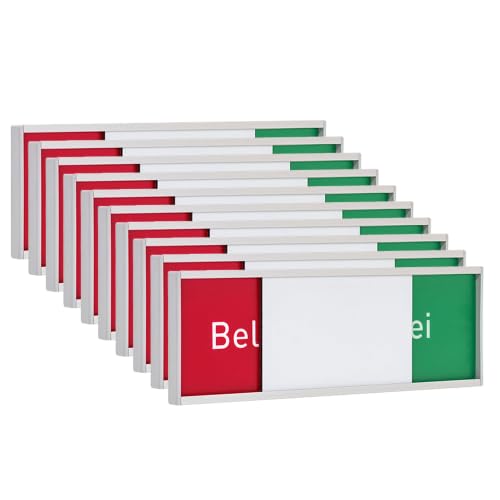 10 Frei-/Belegt-Anzeiger Rom silber | 54x151mm | Querformat | Kunststoff | kinderleichte Klebemontage | 10 Stück | Frei-/Besetzt-Anzeiger