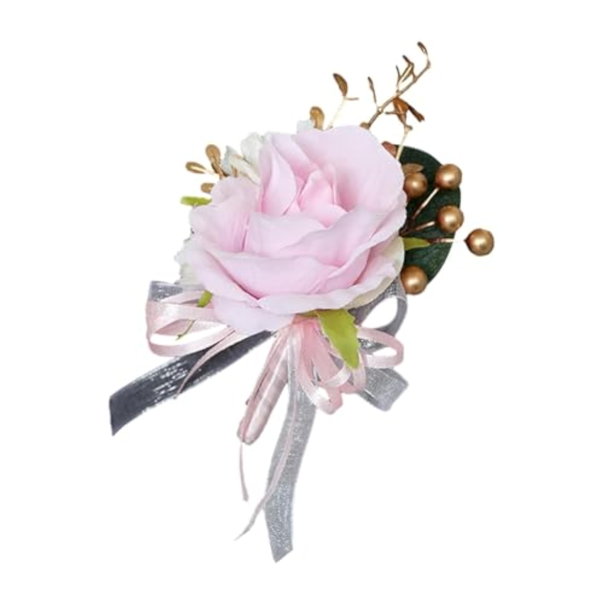Pink Wedding Flower Boutonniere Brooch, Romantic Accessory