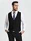 HISDERN Anzugweste Herren Schwarz Regular Fit Elegante Weste Herren Anzug Klassische Formelle Anzugwesten Einfarbig Hochzeit Smoking Westen für Männer mit 3 Knöpfen Taschen M