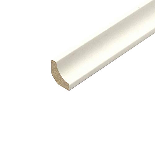 eXtreme Laminate Scotia Beading - 1.2m x 5 Lengths Floor Edging Strip - Durable, Long-Lasting, and Versatile Floor Beading, White