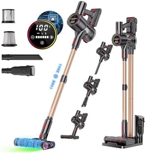 （23:30時点） 掃除機 コードレス【2026先行販売！業界初独立モーター自走式！80Kpa超強力吸引！AI吸引力自動制御＆超広角LEDライト＆第二世代LEDディスプレイ＆70分連続稼働＆革新的な8層ろ過システム】コードレス掃除機 軽量 サイクロン式 スティッククリーナー 2WAY 伸縮型パイプ 収納スタンド付 絡まないブラシ HEPA 多重濾過フィルター 大容量バッテリー 低騒音 ワンタッチゴミ捨て 2年保証