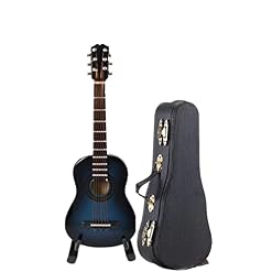 ALANO Blue Miniature Guitar Model Musical Instrument Ornaments Guitar Ornament Home Decoration (G-N-10) - Les Beatles, Paul McCartney, John Lennon, RIngo Starr, George Harrison