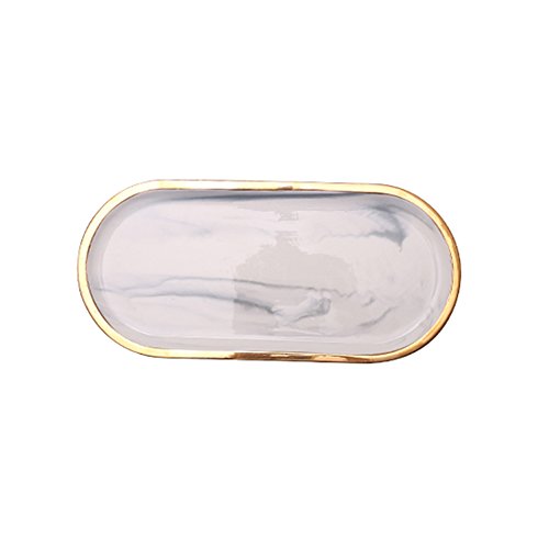 CHOOLD Chic Ceramic Marble Oval Dessert Plate Cake Plate Jewelry Dish Ring Dish