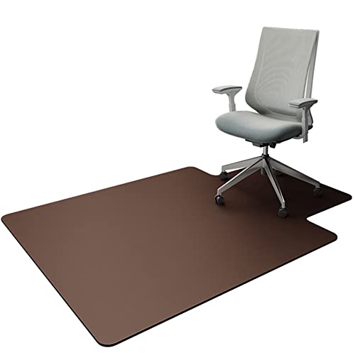 Office Chair Mat For Carpeted Floors, Hardwood Floor Anti-Slip Pu Leather Desk Chair Mat, Waterproof Scratch Resistant Mat For Rolling Chair Carpet Computer Chair Office Gaming Room Home Decor,Brown #TOP16