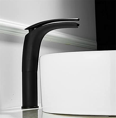 Robinet de lavabo cascade en laiton massif mitigeur haut blanc au design architectural épuré