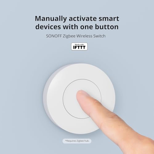 Image of SONOFF Zigbee Switch, SNZB-01P Wireless Push Button, Supports to Create Smart Scenes, Trigger the Connected Devices on eWelink APP with Three Control Options, SONOFF ZigBee Bridge Required, 2Pack