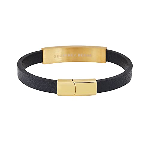 Pulsera para hombre de cuero genuino y acero inoxidable miniatura 2