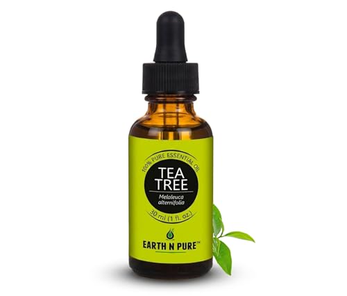 Image of Earth N Pure Tea Tree Essential Oil | 100% Pure Natural Therapeutic Grade | Steam Distilled Melaleuca Alternifolia Oil | For Diffuser, Aromatherapy, Hair Care, Skin Care & DIY | 30ml