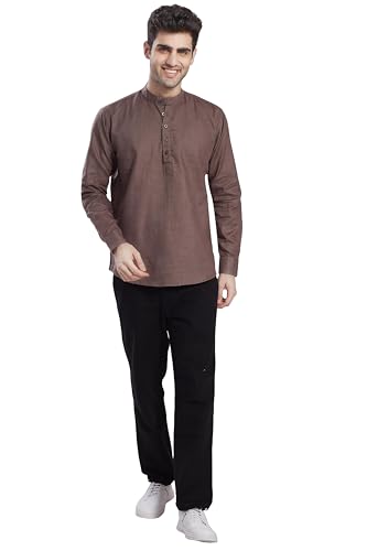 Image of DIVISIVE Men's Slim Fit Full Sleeves Cotton Short Kurta